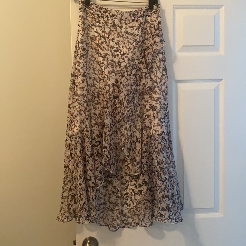 Express high low floral skirt
